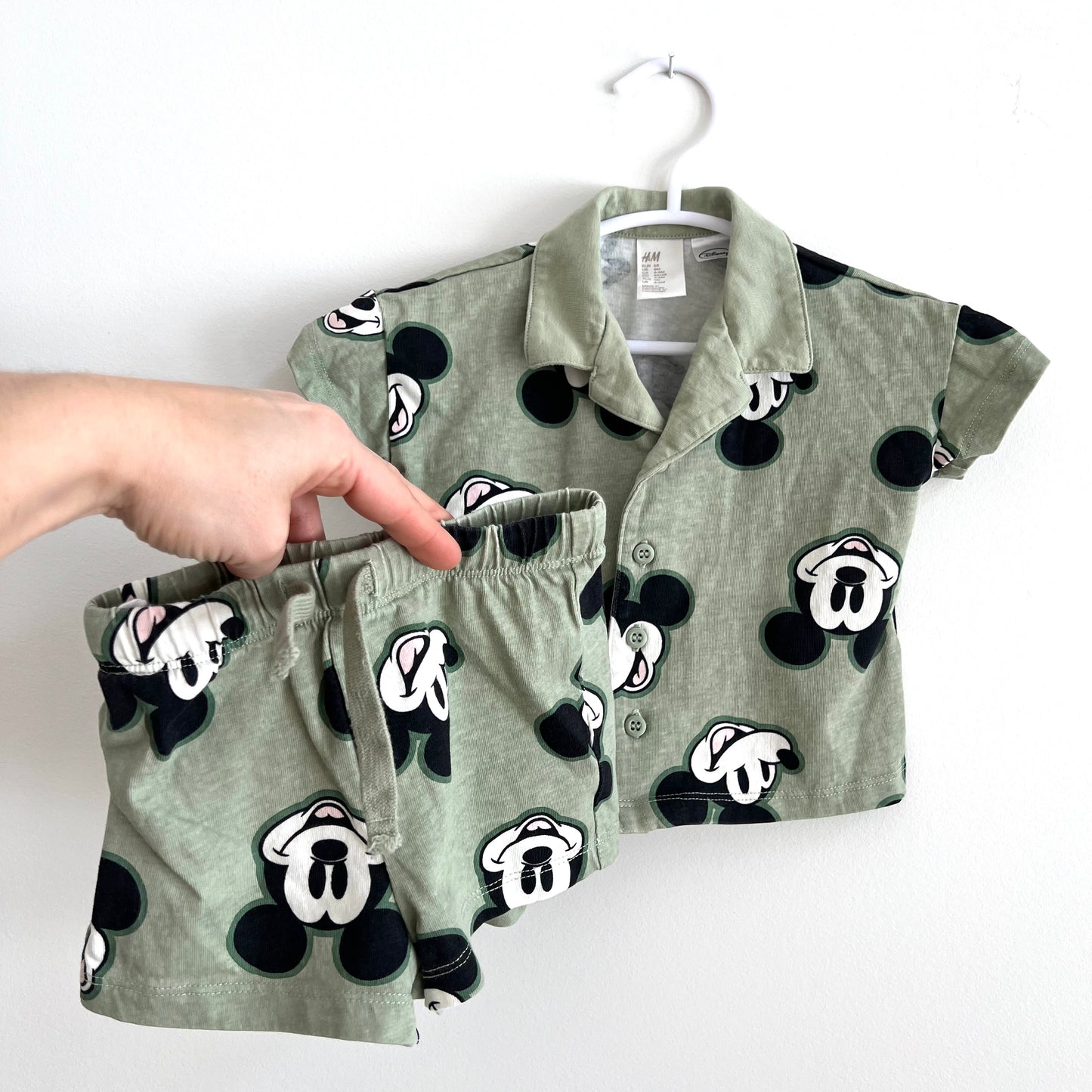 H&M Disney 2pc Set - Cotton Shirt & Matching Shorts (4-6m)