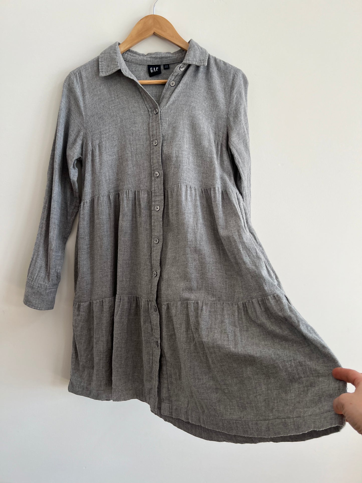 GAP Flannel Tiered Shirt Dress (XS)
