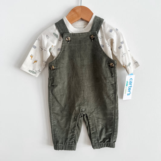 Carters 2pc Set - Long Sleeve Top & Corduroy Overalls *NWT* (NB)